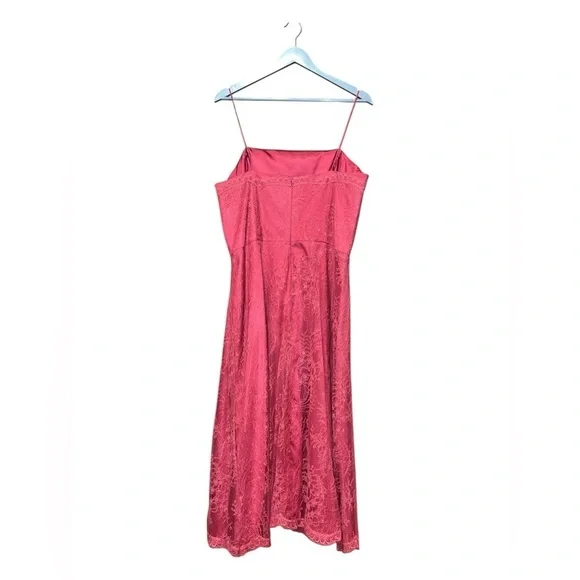 Belsoie Raspberry Lace Midi Dress Formal Scalloped Hem – Size 20 - Picture 3 of 6